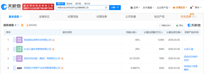 陜西長安芯材科技產(chǎn)業(yè)發(fā)展公司成立 注冊(cè)資本3億元，聚焦計(jì)算機(jī)軟硬件技術(shù)開發(fā)與銷售